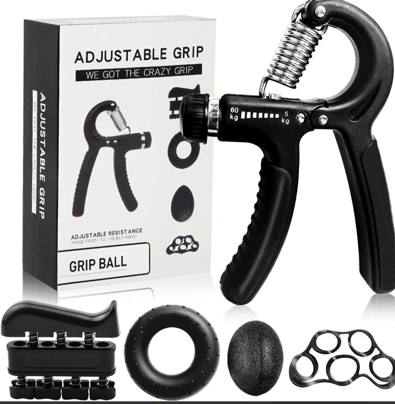 Ejercitador de mano con resistencia ajustable, kit de 5 piezas
