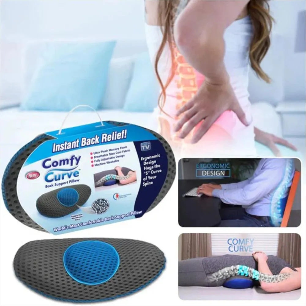 Cojín lumbar ergonómico Comfy Curve para silla y auto