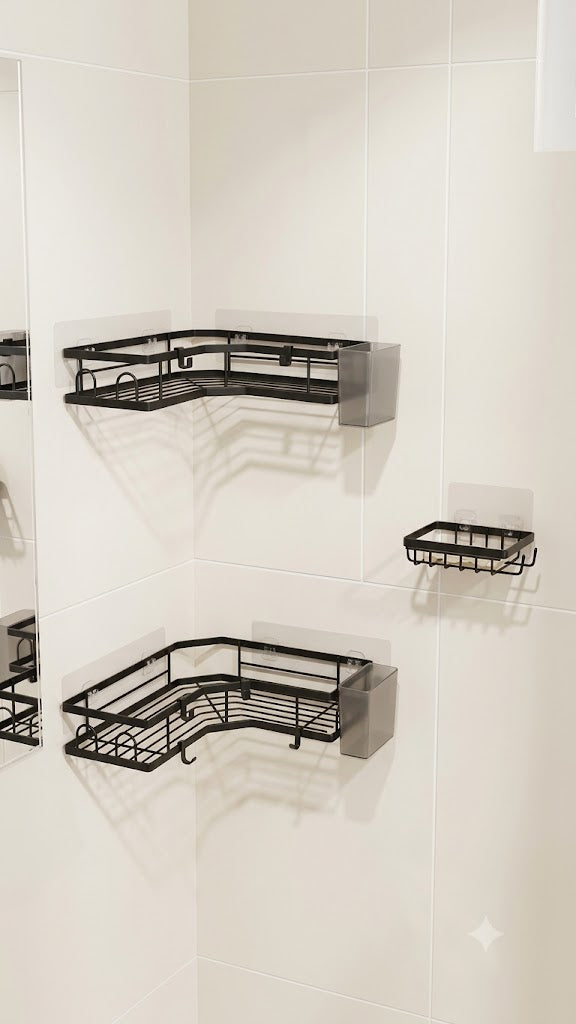 Organizador esquinero para baño de acero inoxidable